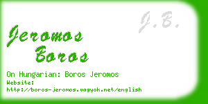 jeromos boros business card